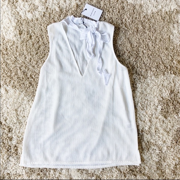 Nordstrom Endless Rose White V Tie Neck Tank - Picture 3 of 8